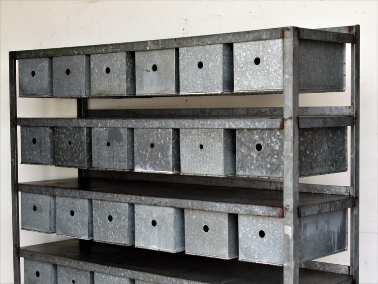 Antique Industrial Wire Basket Storage System by Norwich Wire Works at