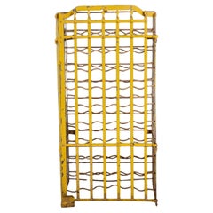 Antique Industrial Wrought Iron Wine Safe Rack  Vineyard Cellar 100 Bottle Cage