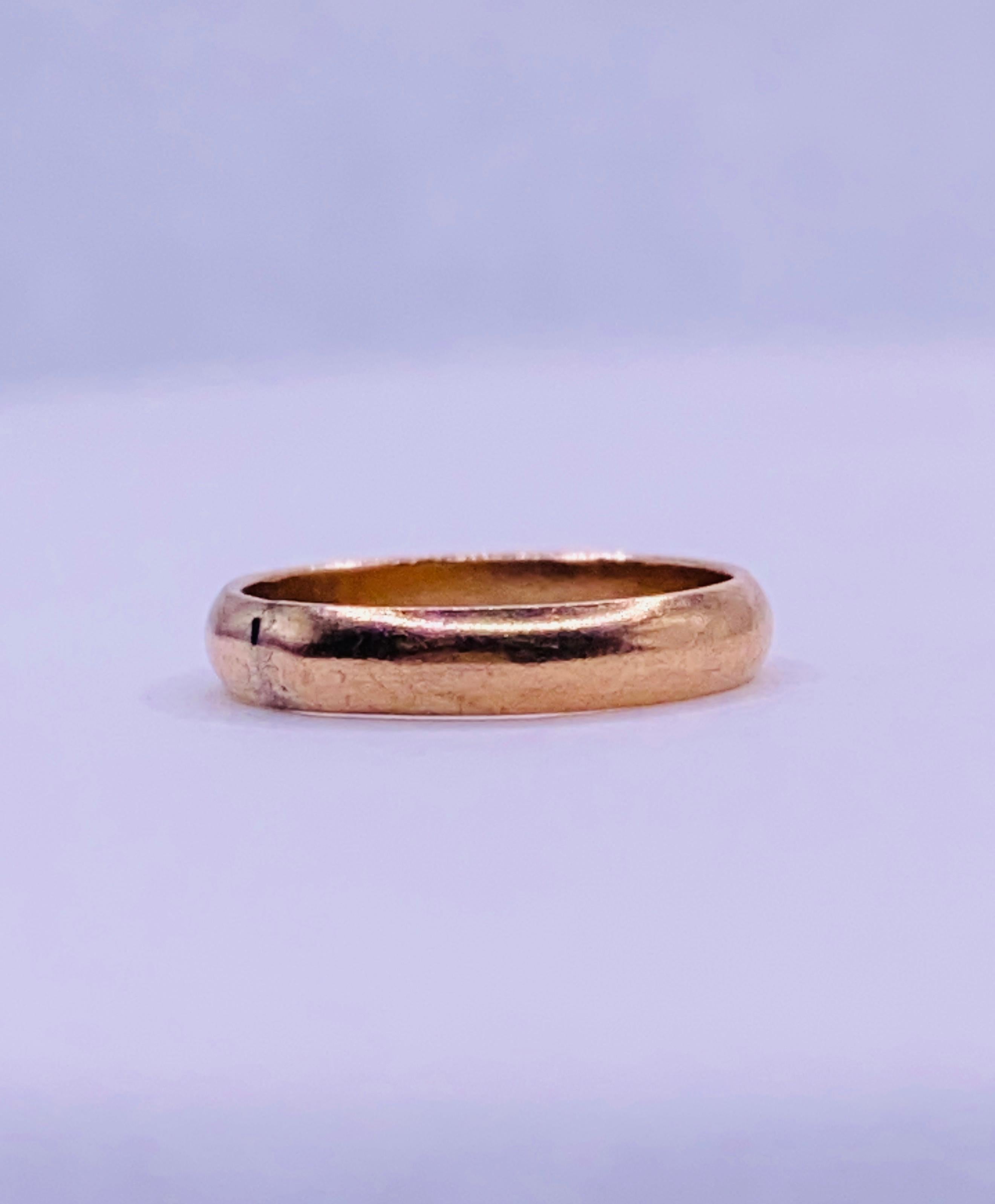 Antique Infant Baby 12k Yellow Gold Band Ring 0.4Dwt NOTE: This ring is a size 0 - please see photo of ring compared to a dime for reference. 