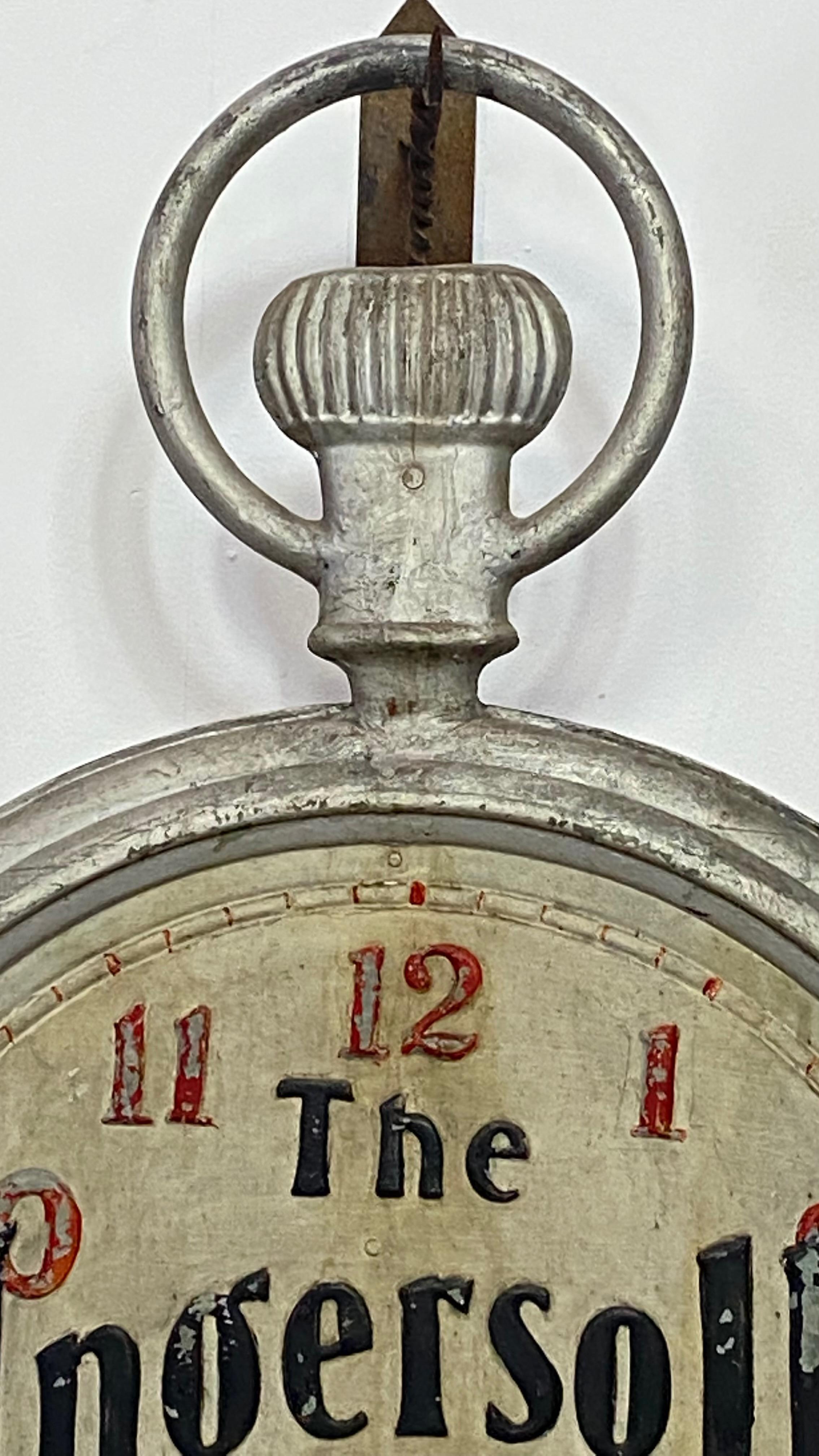 American Antique Ingersoll Watches Adverting Trade Sign, circa 1900 For Sale