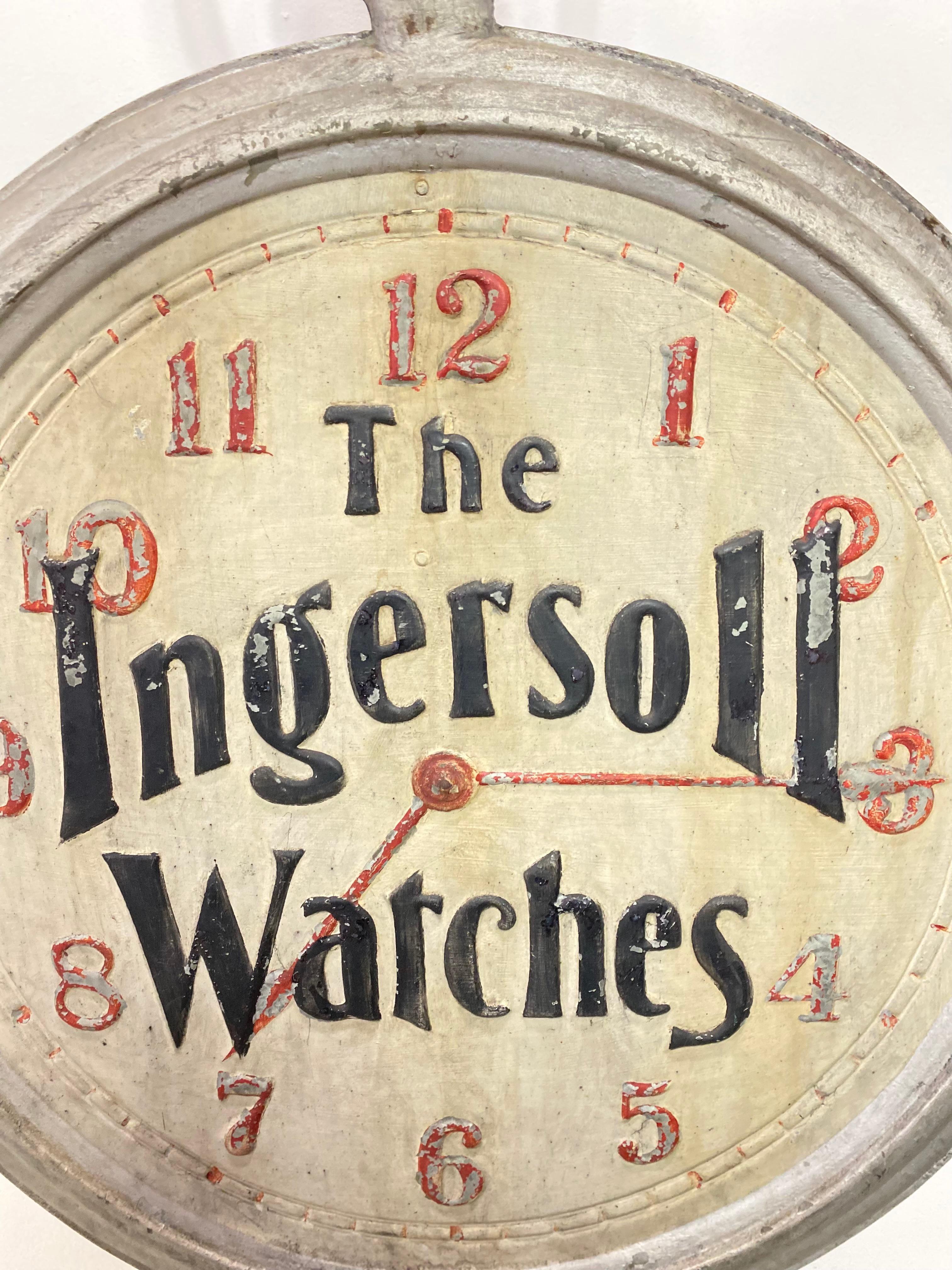 20th Century Antique Ingersoll Watches Adverting Trade Sign, circa 1900 For Sale