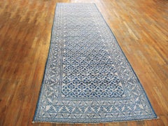 Tappeto Agra in cotone indiano dei primi del Novecento ( 4' x 14'9" - 122 x 450 )