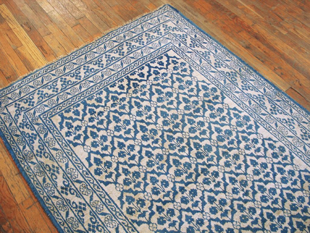 Early 20th Century Indian Cotton Agra Carpet ( 4' x 14'9