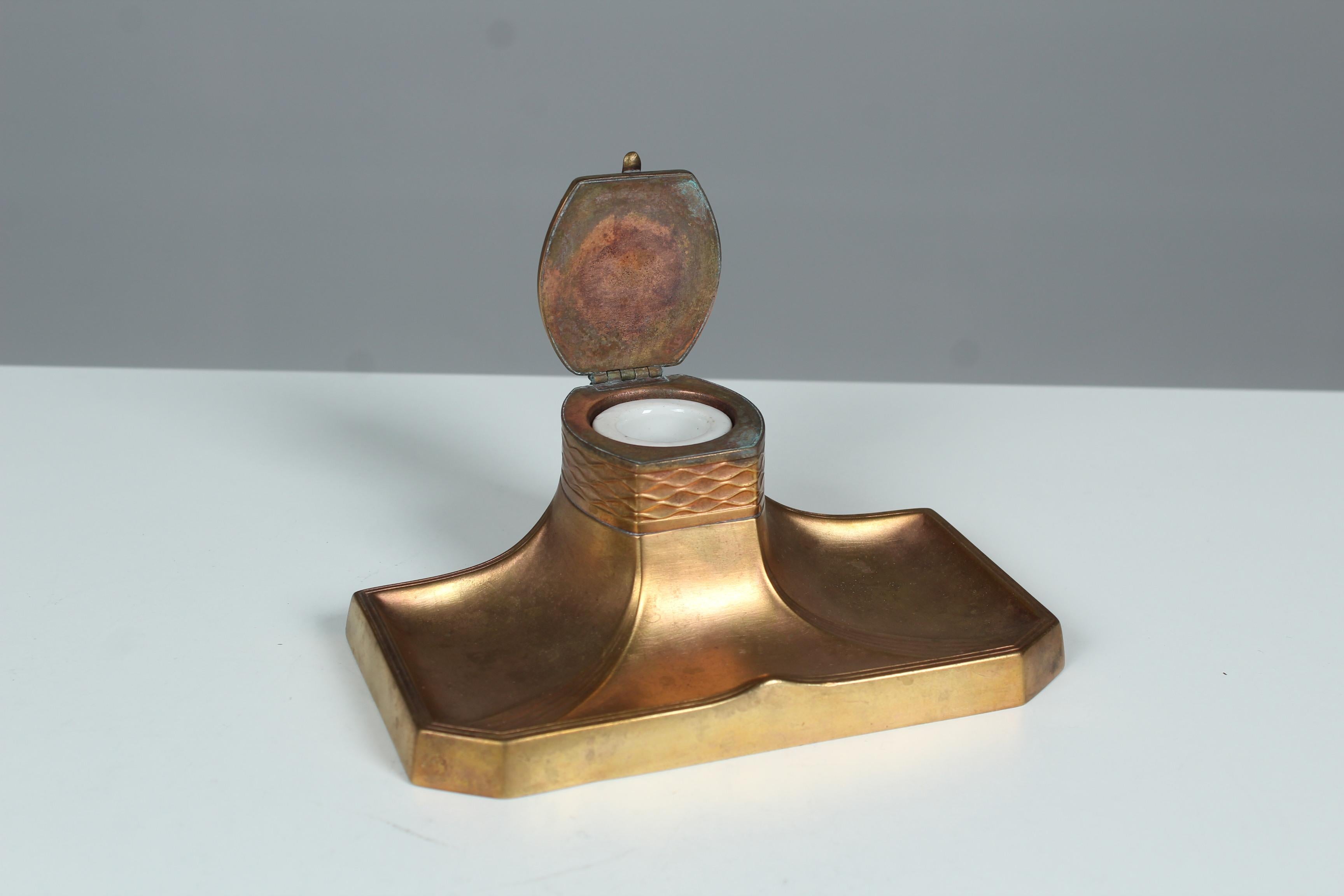 20th Century Antique Inkwell, Art Nouveau, Pen Tray, by WMF, circa 1910 For Sale