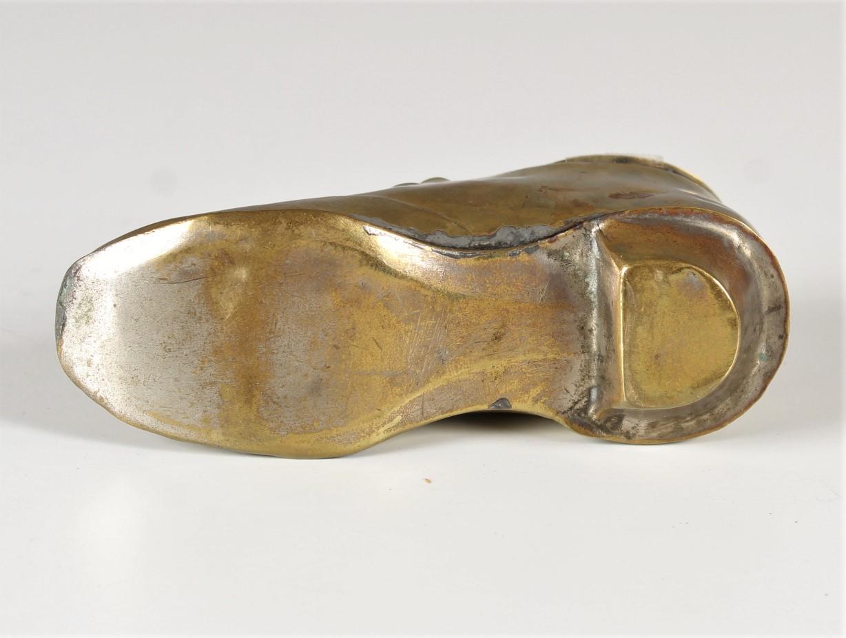 Antique French Brass Inkwell, Shoe, Early 20th Century For Sale 2