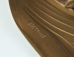 Antikes Jugendstiltintenfass von Maurice Frecourt, Bronze Doré, 1910er Jahre, Frankreich