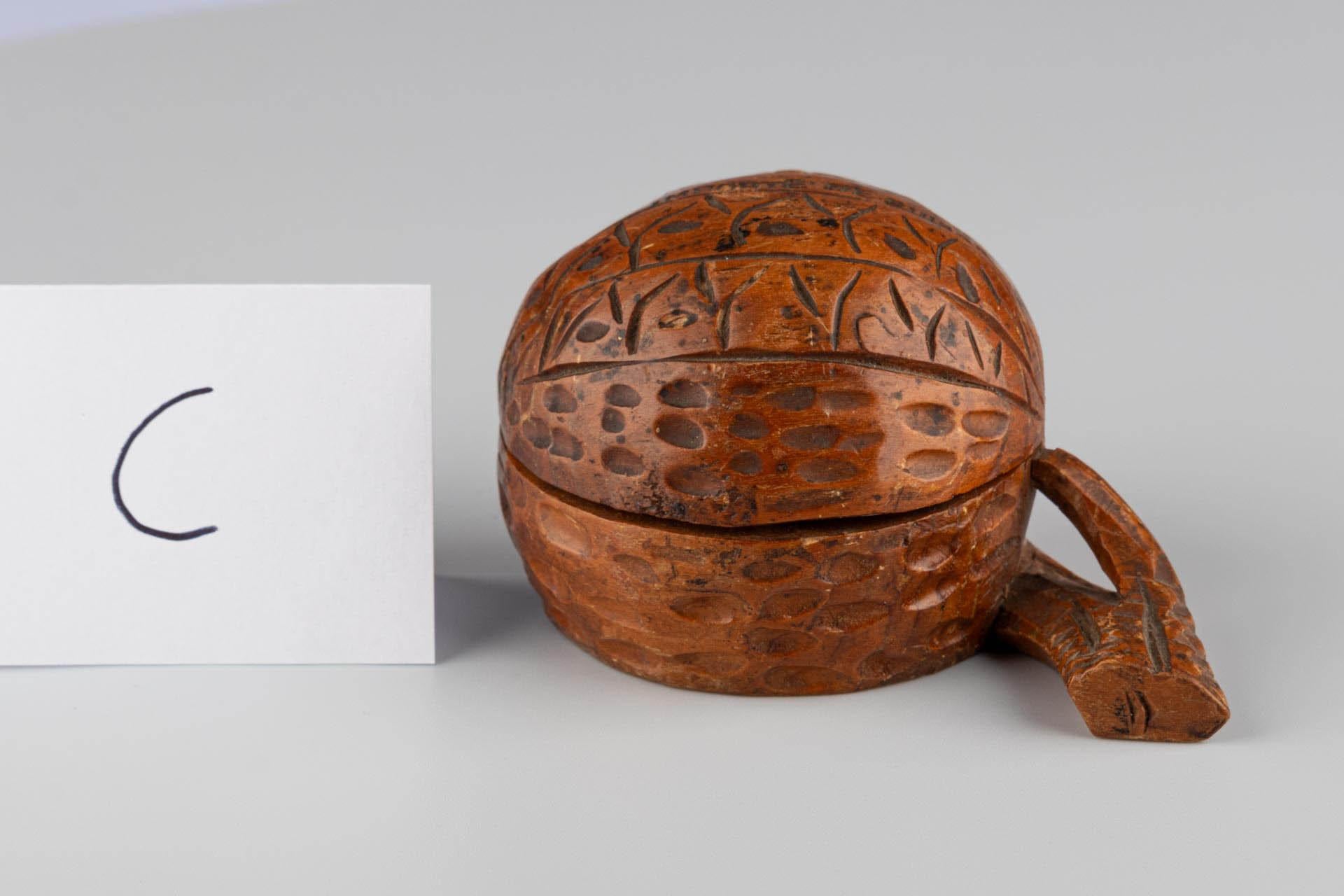 Antique Inkwell, Shape of a Walnut, Marked GRENOBLE, Switzerland, circa 1900 For Sale 8
