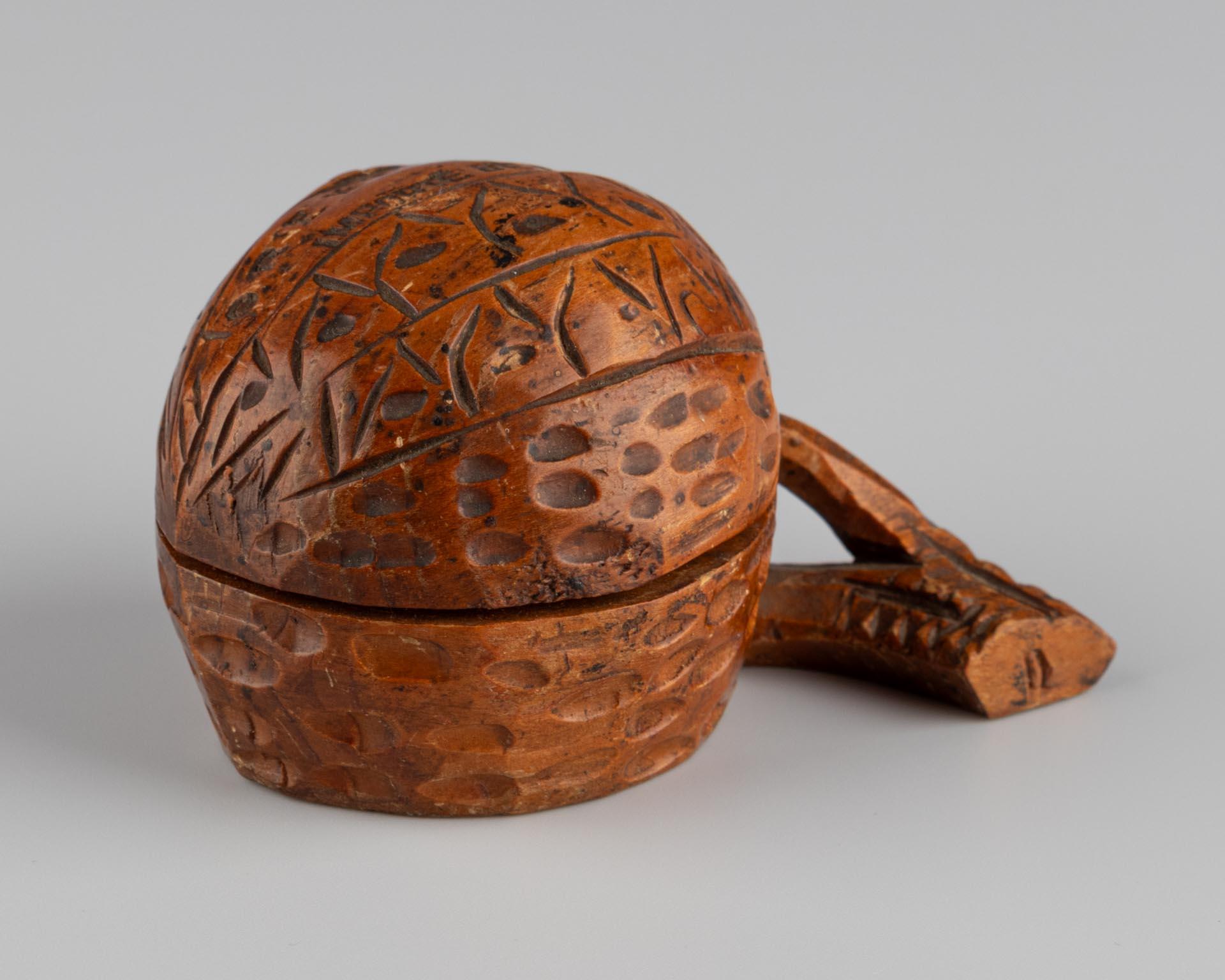 Early 20th Century Antique Inkwell, Shape of a Walnut, Marked GRENOBLE, Switzerland, circa 1900 For Sale
