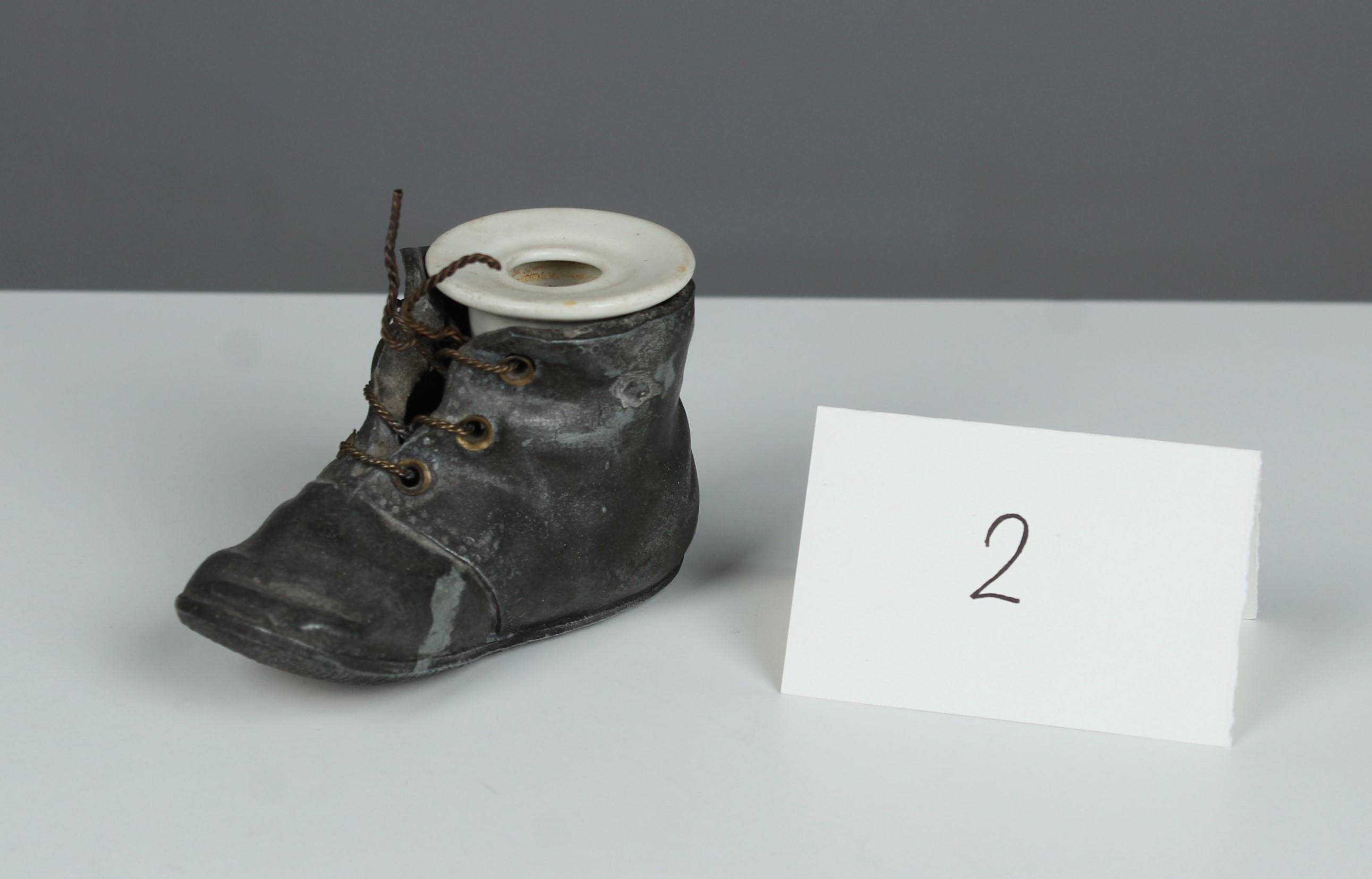 Antique Inkwell, Shoe, Boot, France, Late 19th Century For Sale 2