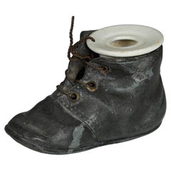Antique Inkwell, Shoe, Boot, France, Late 19th Century