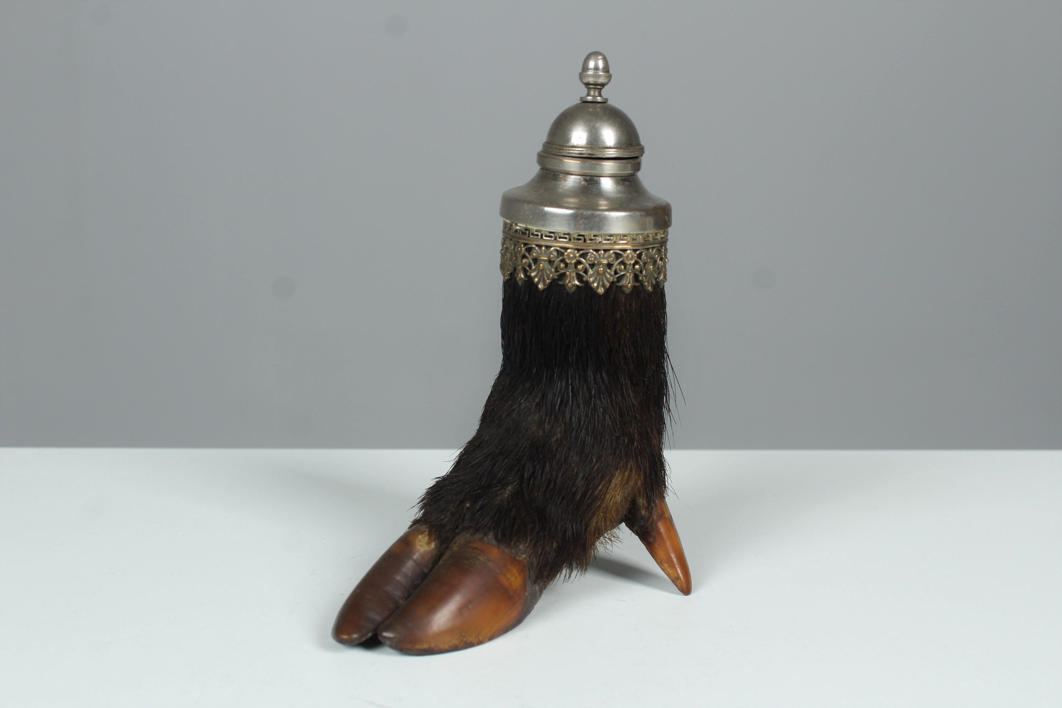 Unknown Antique Inkwell, Wild Boar Foot, Late 19th Century For Sale