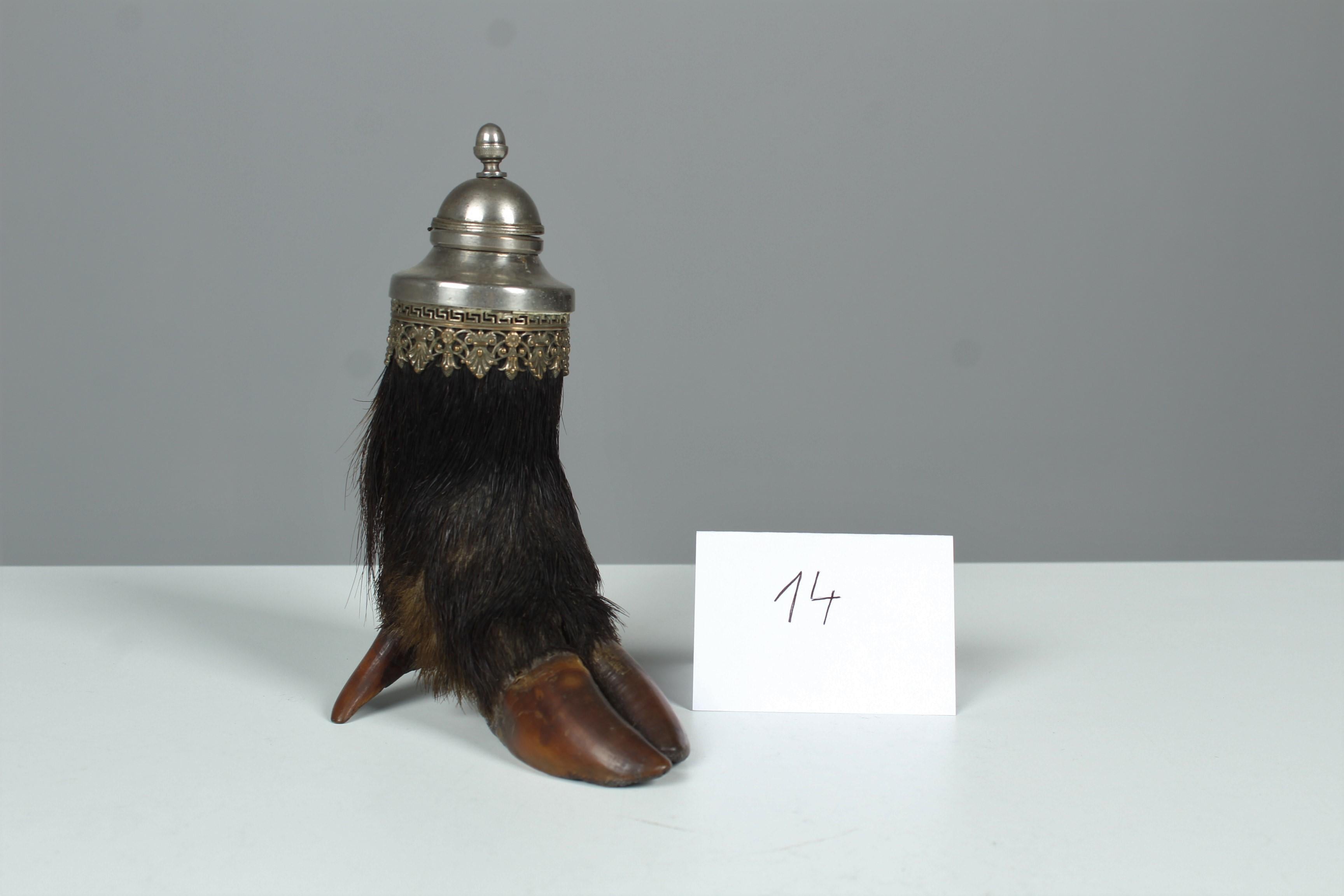 Antique Inkwell, Wild Boar Foot, Late 19th Century For Sale 1