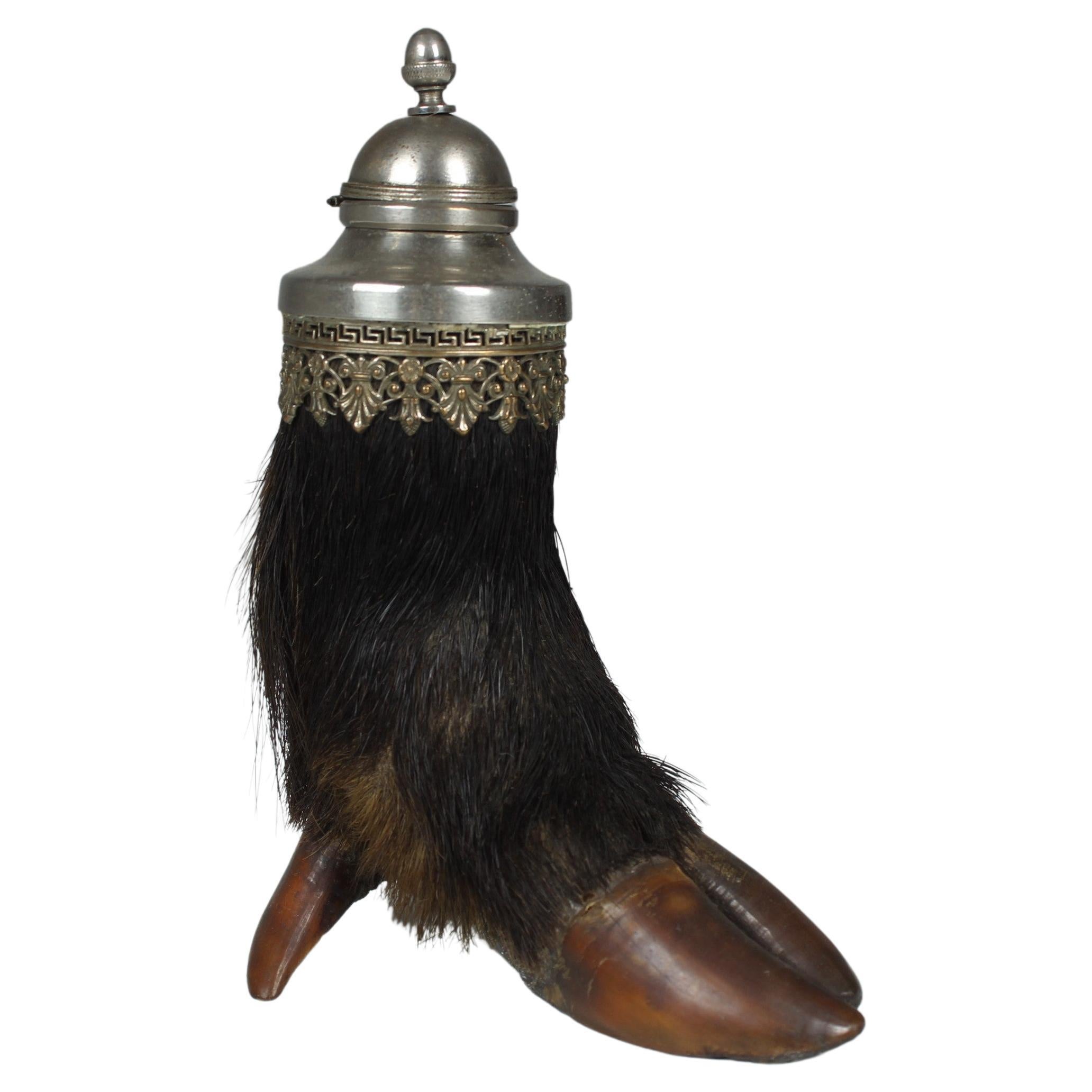 Antique Inkwell, Wild Boar Foot, Late 19th Century For Sale