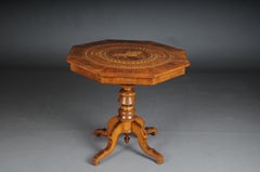 Antique Inlaid Baroque Side Table, 19th Century
