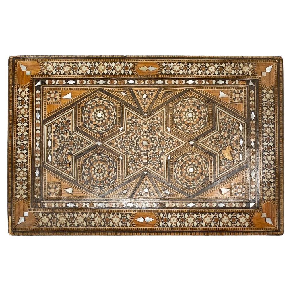 Antique Inlaid Box with Hidden Compartment
