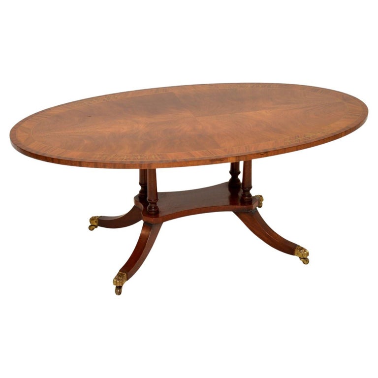 Antique Inlaid Brass Coffee Table For Sale at 1stDibs