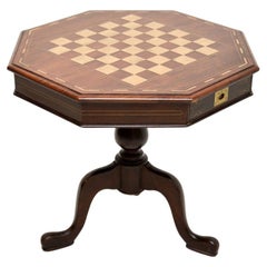 Table d'appoint / d'échecs ancienne en laiton incrusté