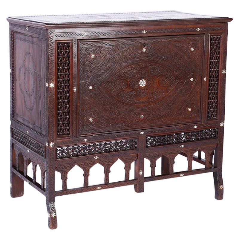 Antique Inlaid Cabinet and Blanket Chest