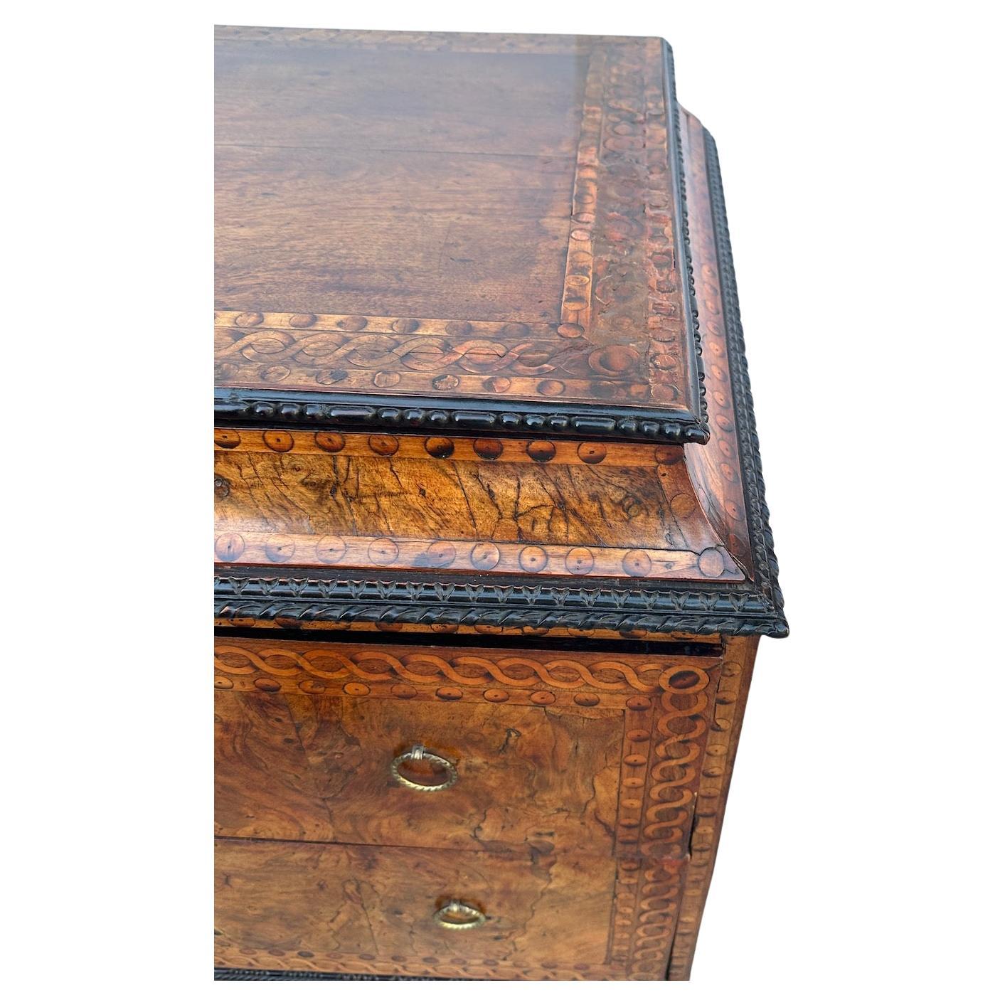Early 19th Century Antique Inlaid Canted Top 4 Drawer Commode from Venice For Sale