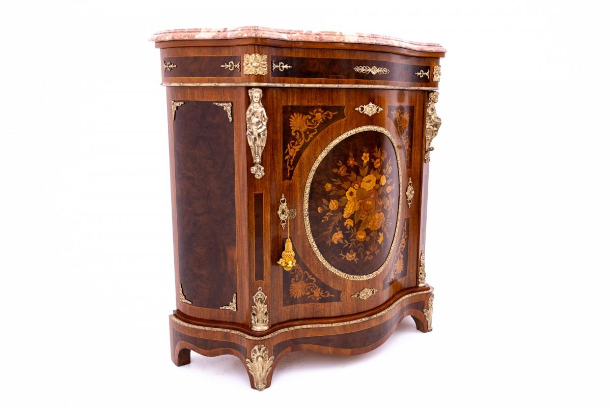 Antike Kommode mit Intarsien, Frankreich, um 1850. (Französisch) im Angebot