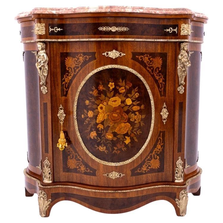 Antike Kommode mit Intarsien, Frankreich, um 1850. im Angebot