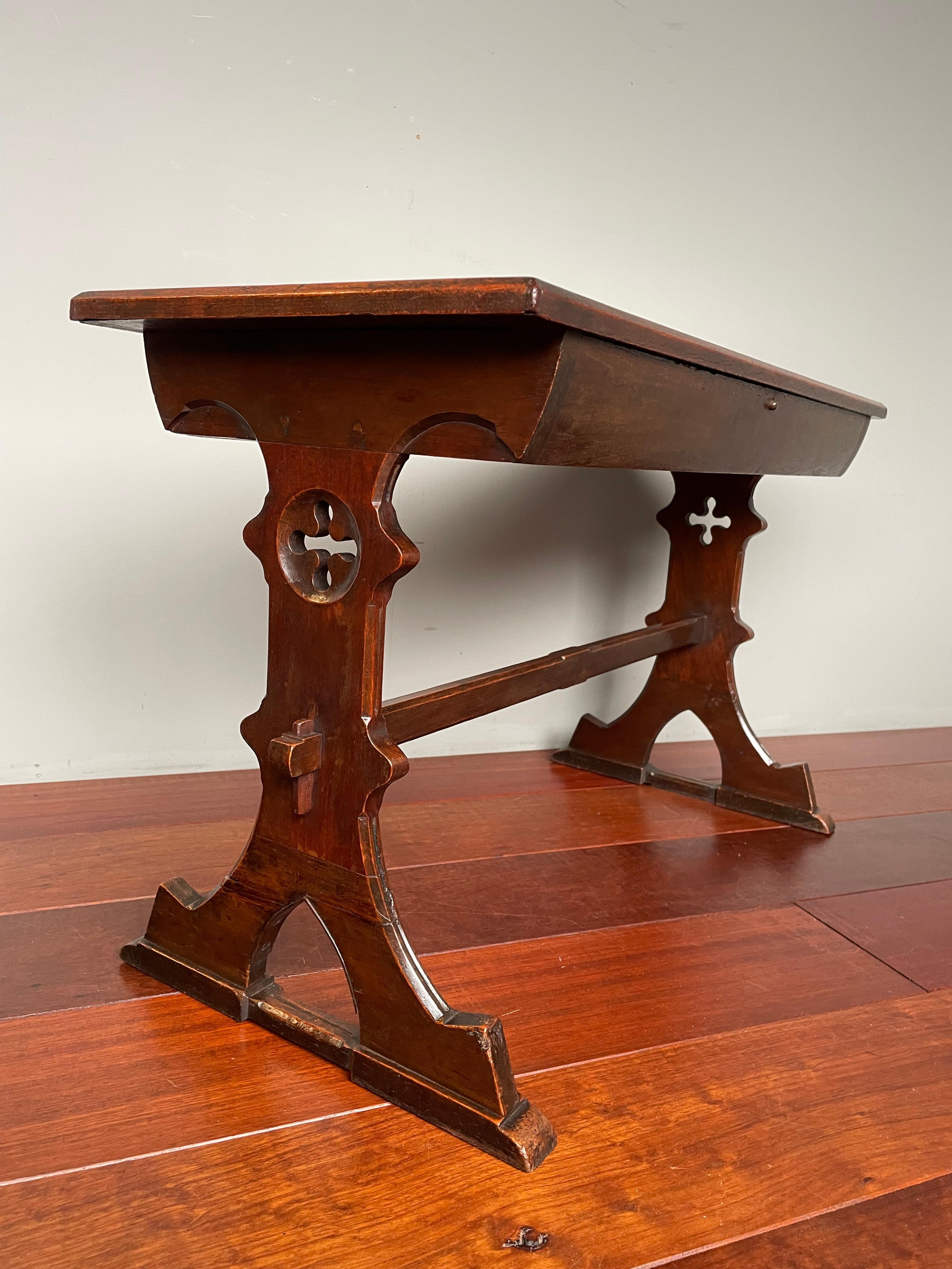 One of a kind and very special Gothic Style table from a former Dutch Colony.

If you are looking for a beautiful antique sidetable to grace your living space then this fine specimen from the early 1900s could be perfect for you. This remarkable