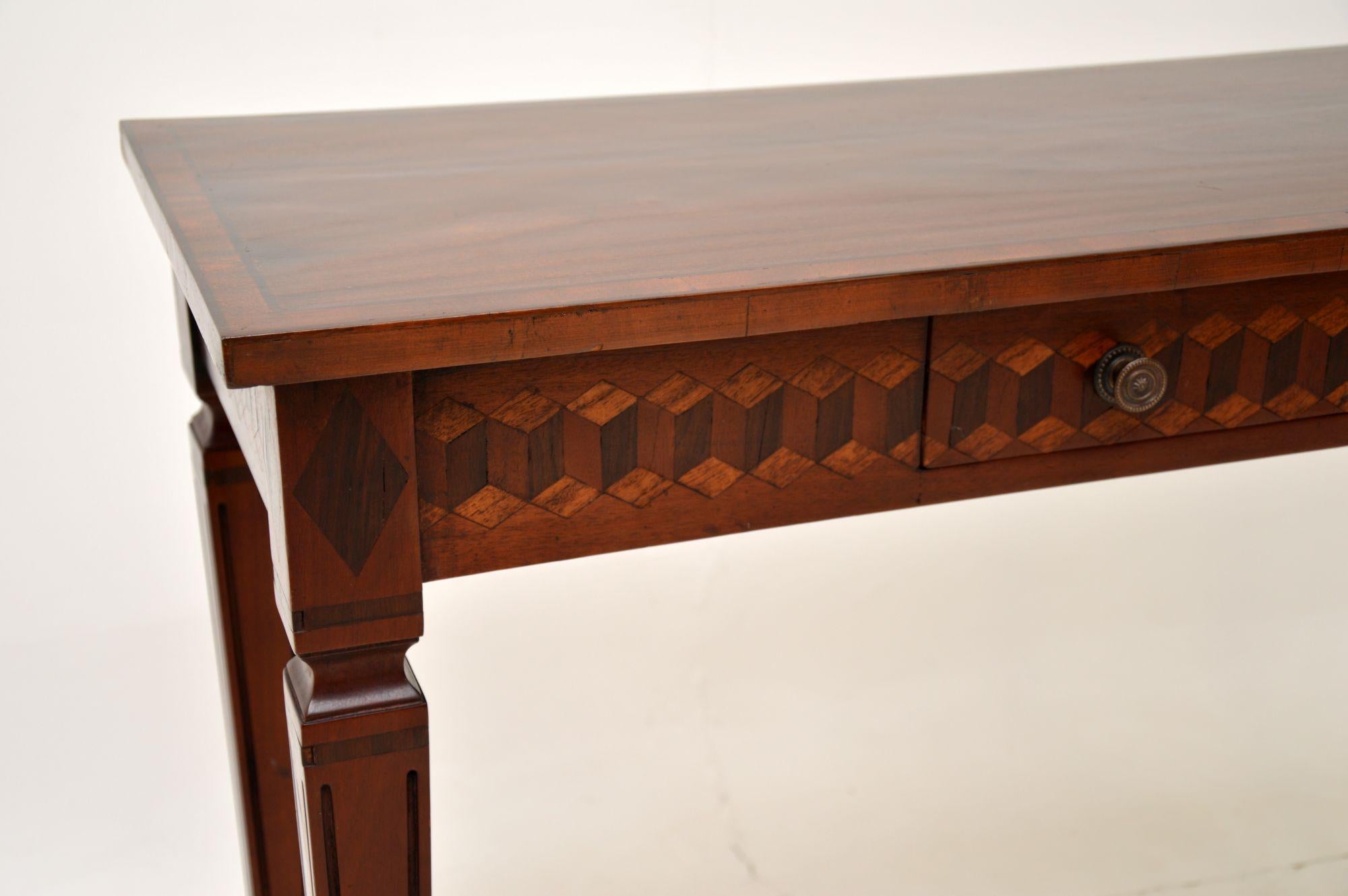 Wood Antique Inlaid Console Side Table