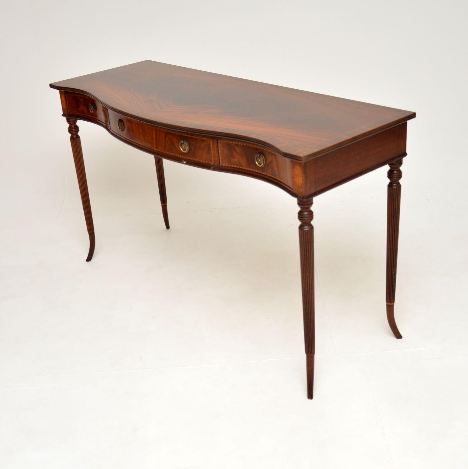 British Antique Inlaid Console Table