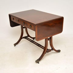 Antique Inlaid Drop Leaf Sofa Table