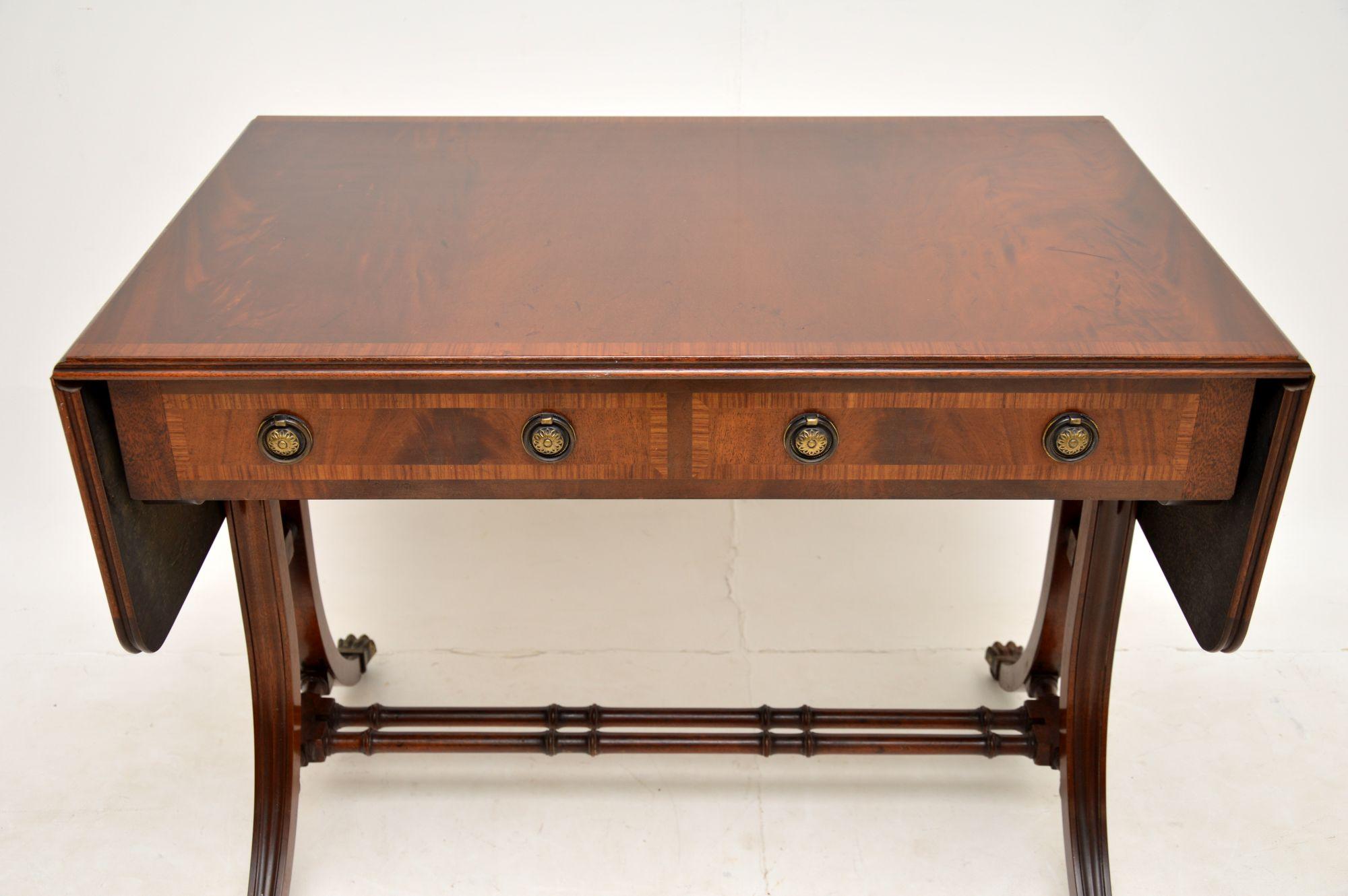 Antique Inlaid Drop Leaf Sofa Table In Good Condition In London, GB
