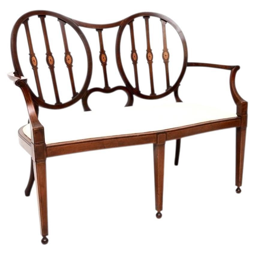 Canapé ancien marqueté de style édouardien