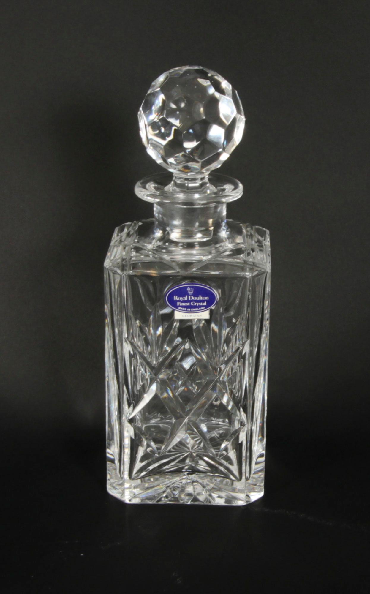 Carafe à décanter antique en acajou flammé à trois cristaux Tantale 19ème siècle 7