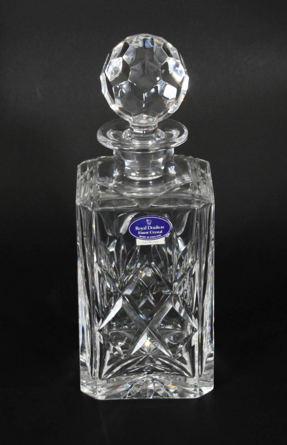 Antico decanter a fiamma intarsiata in mogano con tre cristalli Tantalus XIX secolo in vendita 10