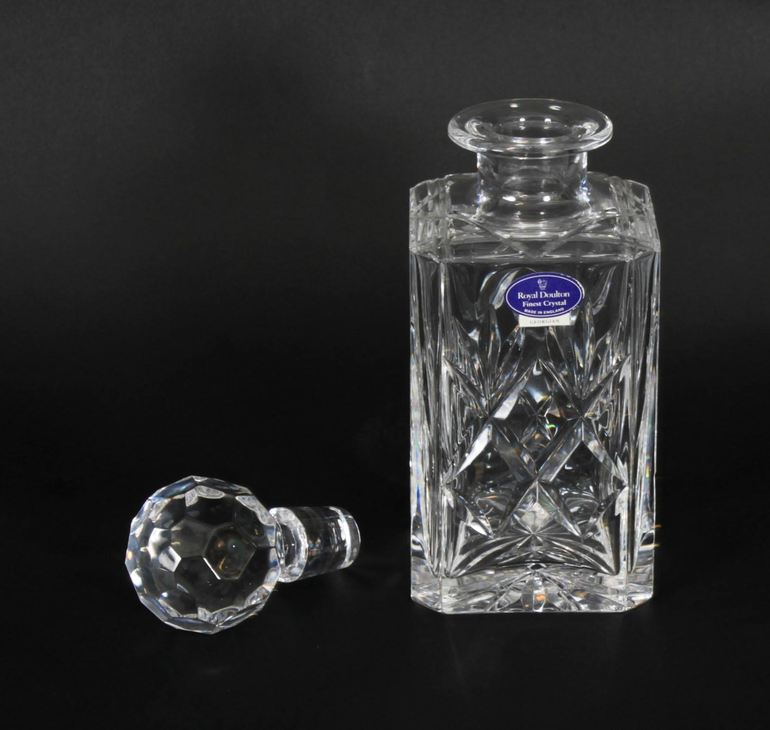 Antico decanter a fiamma intarsiata in mogano con tre cristalli Tantalus XIX secolo in vendita 11