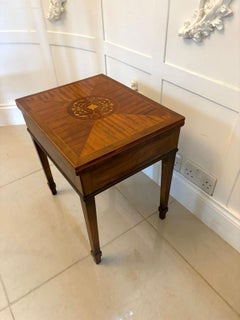 Antique Inlaid Folding Game/Lamp Table “The Royal and Pleasant Game of Goose"