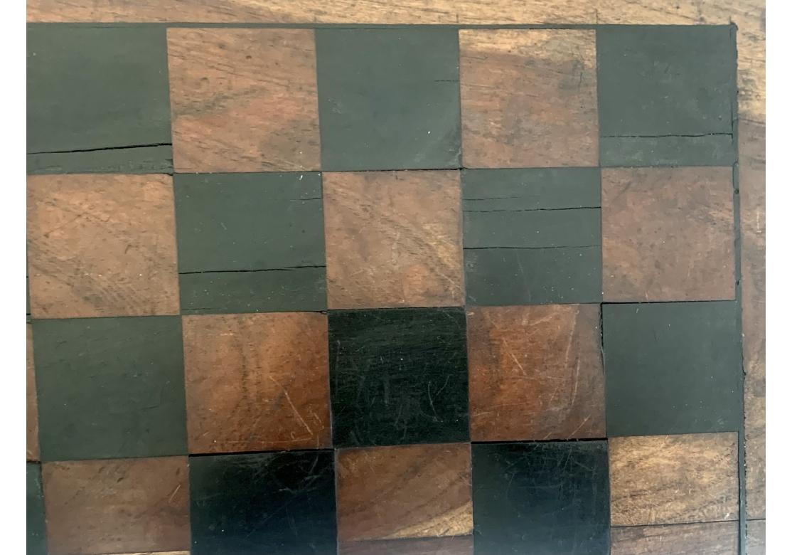 Antique Inlaid Folding Wooden Game Board For Sale 7