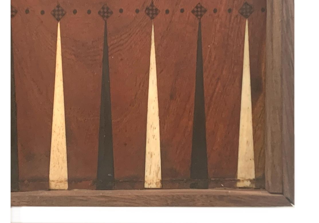 Antique Inlaid Folding Wooden Game Board For Sale 2