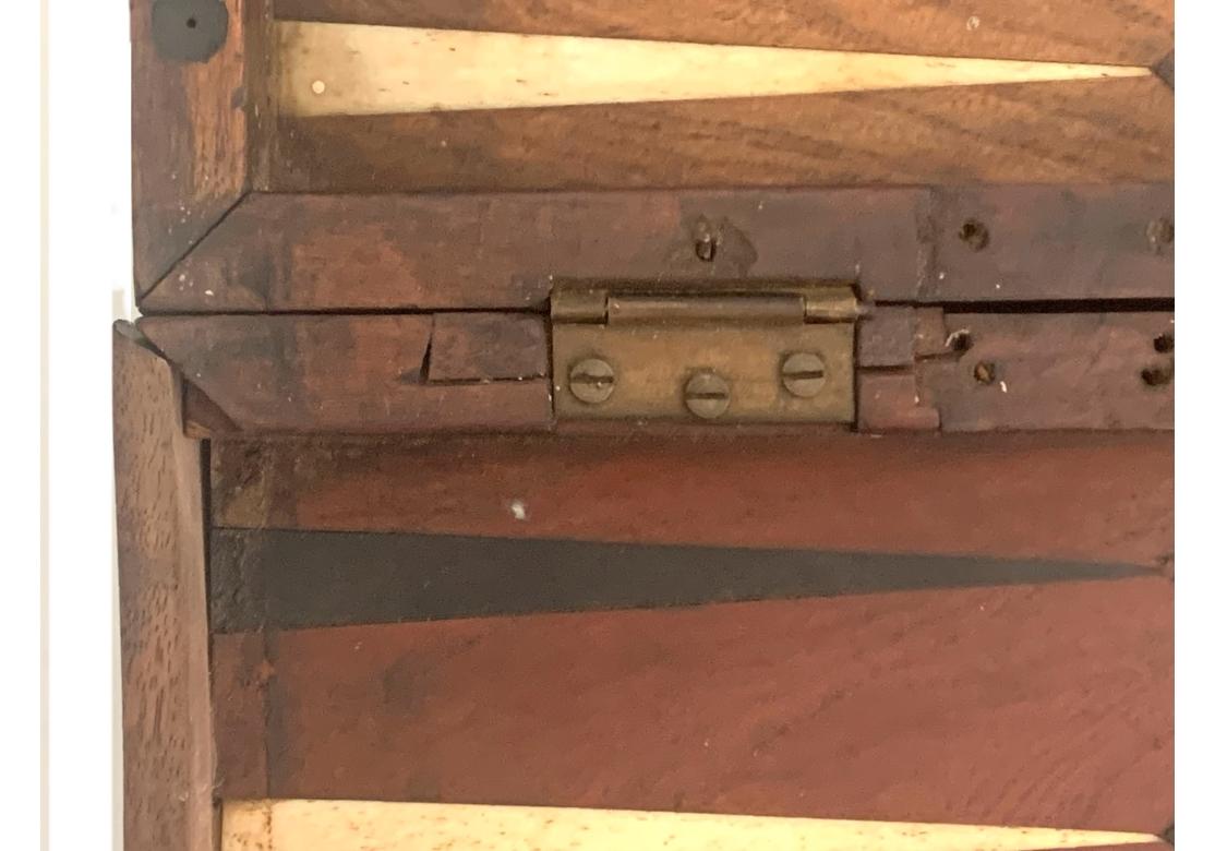 Antique Inlaid Folding Wooden Game Board For Sale 3
