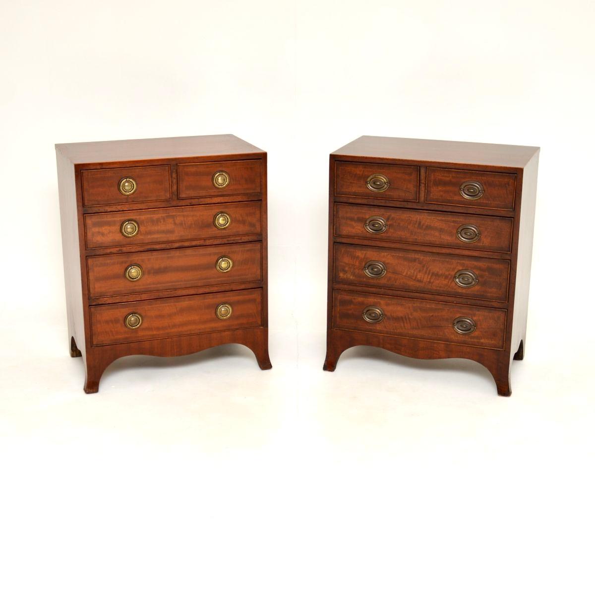 Antico cassettone intarsiato in stile georgiano in vendita 4