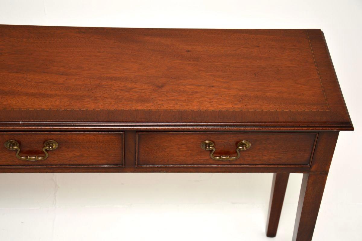 Wood Antique Inlaid Georgian Style Console Table For Sale