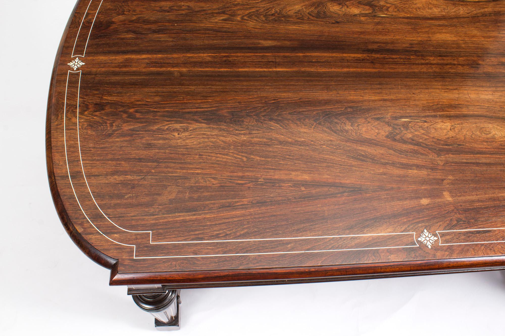 Victorian Antique Inlaid Gonçalo Alves Inlaid Coffee Table, 19th Century