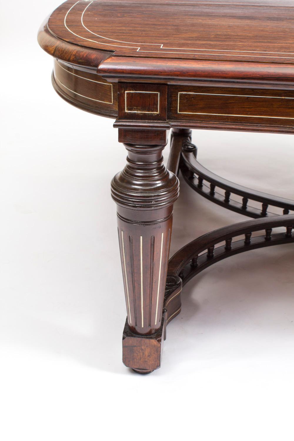 Late 19th Century Antique Inlaid Gonçalo Alves Inlaid Coffee Table, 19th Century