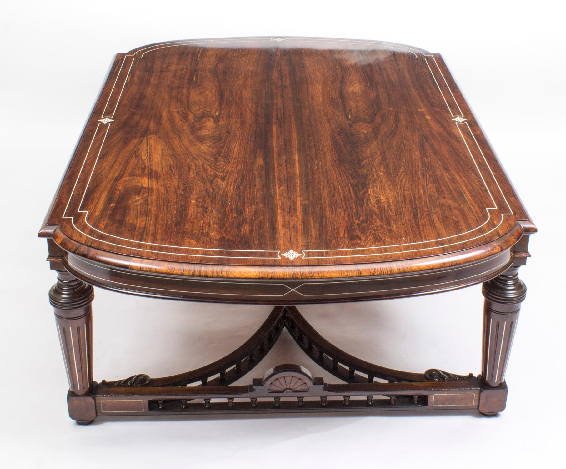 Wood Antique Inlaid Gonçalo Alves Inlaid Coffee Table, 19th Century