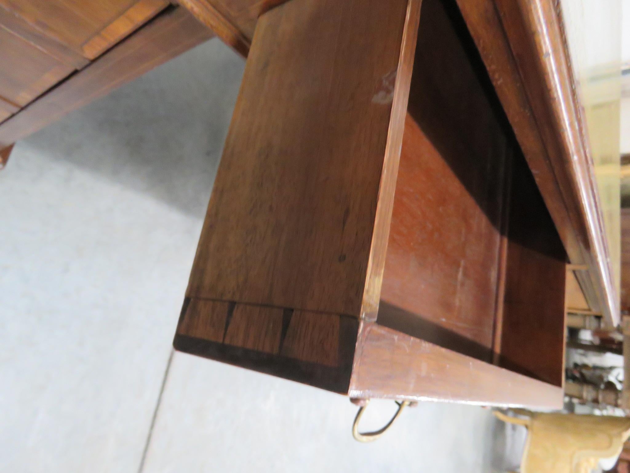 Antique Inlaid Leather Top Desk 7