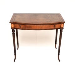 Antique Inlaid Leather Top Writing / Side Table