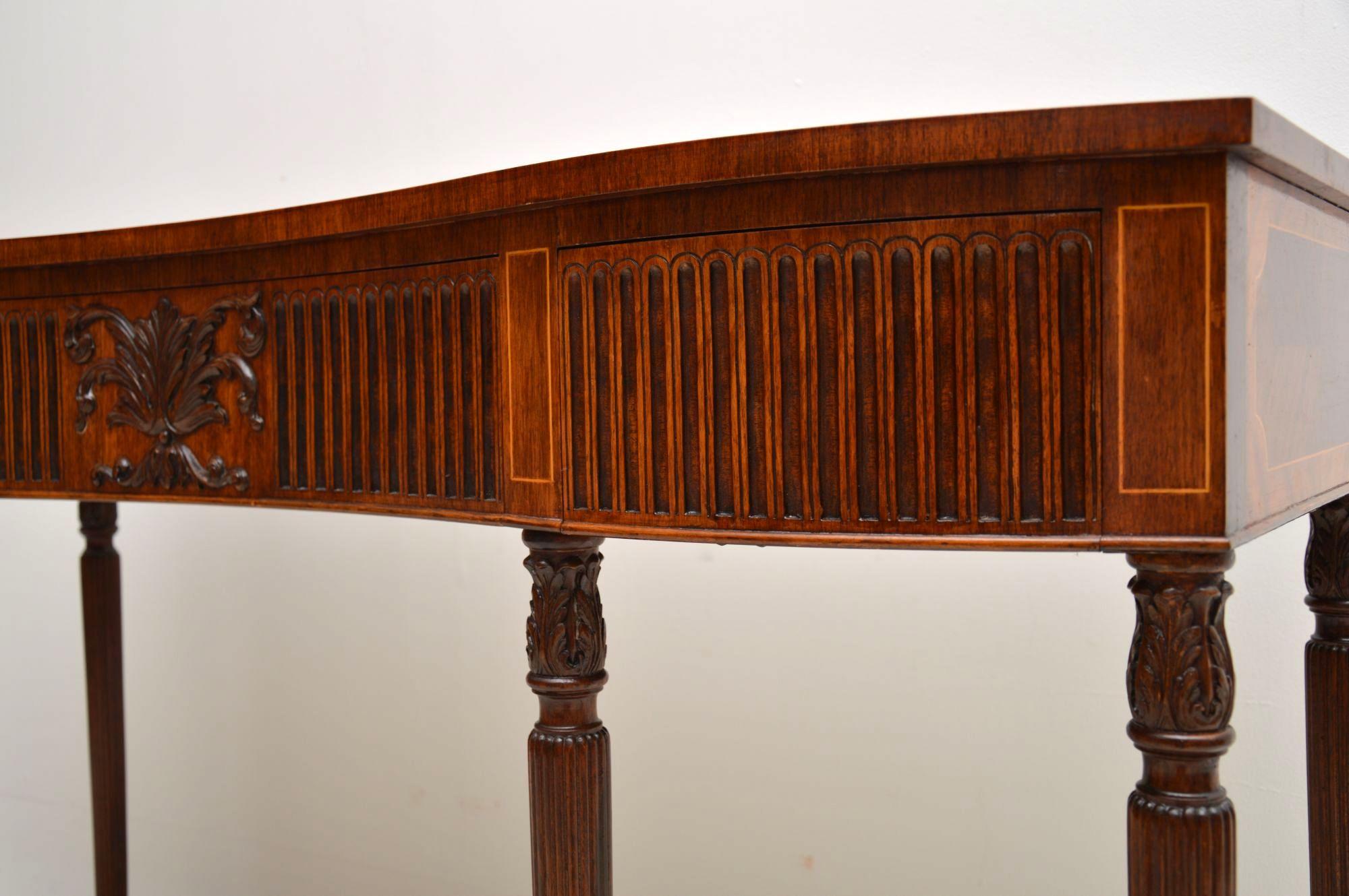 Mid-20th Century Antique Inlaid Mahogany and Kingwood Server Console Table