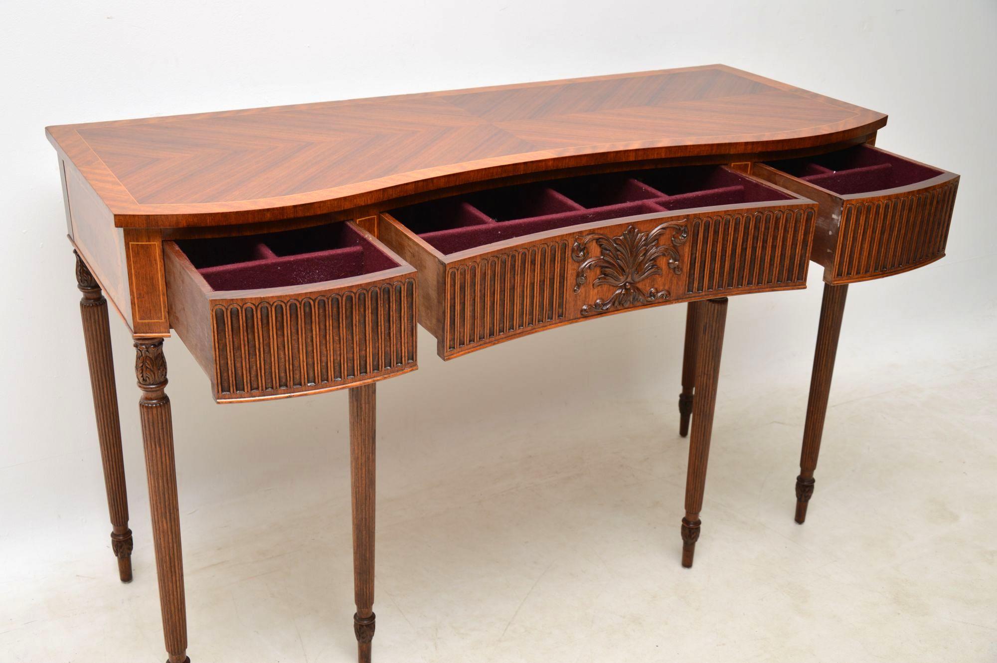 Antique Inlaid Mahogany and Kingwood Server Console Table 1