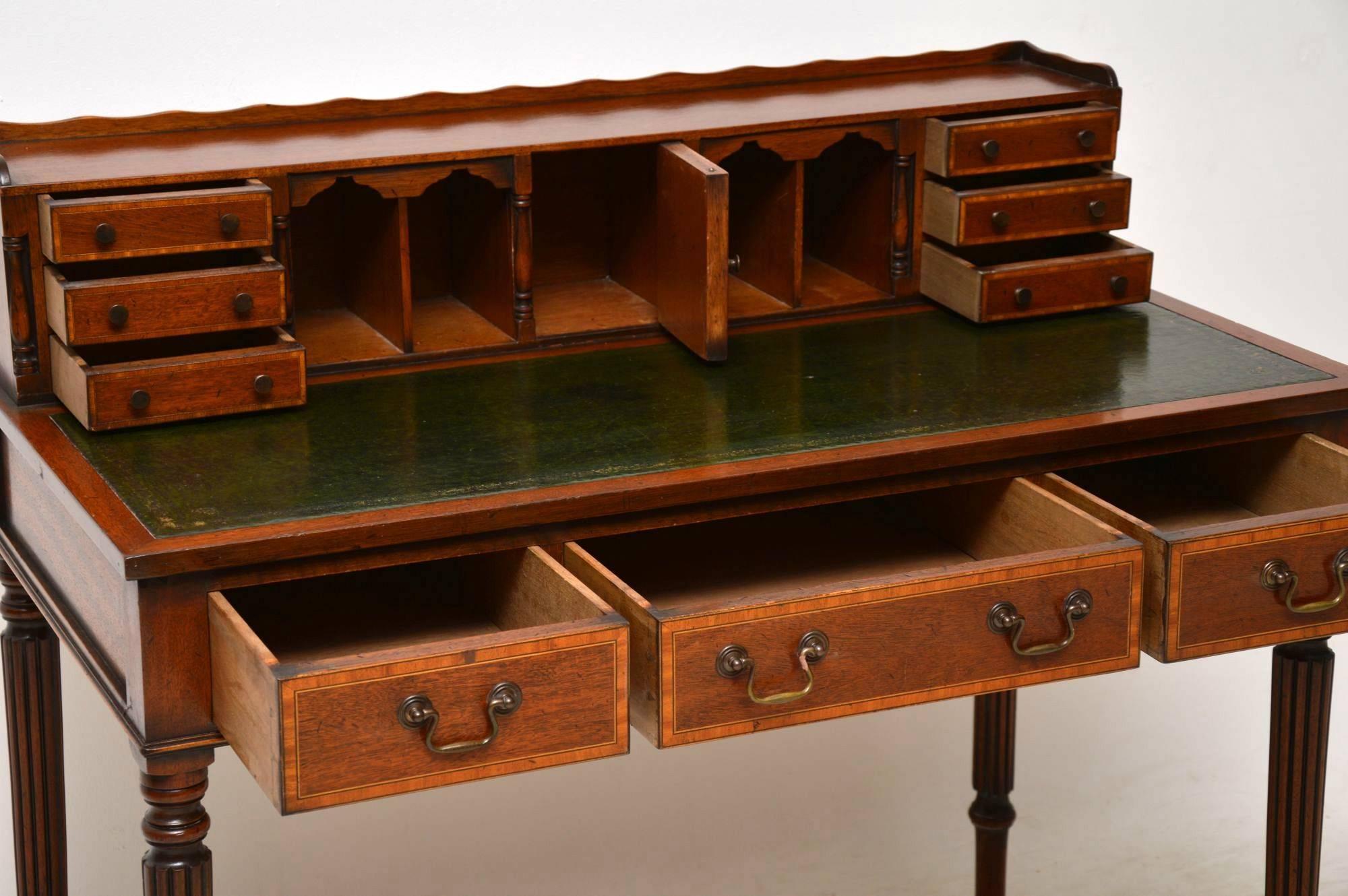 Mid-20th Century Antique Inlaid Mahogany Bonheur Du Jour Desk