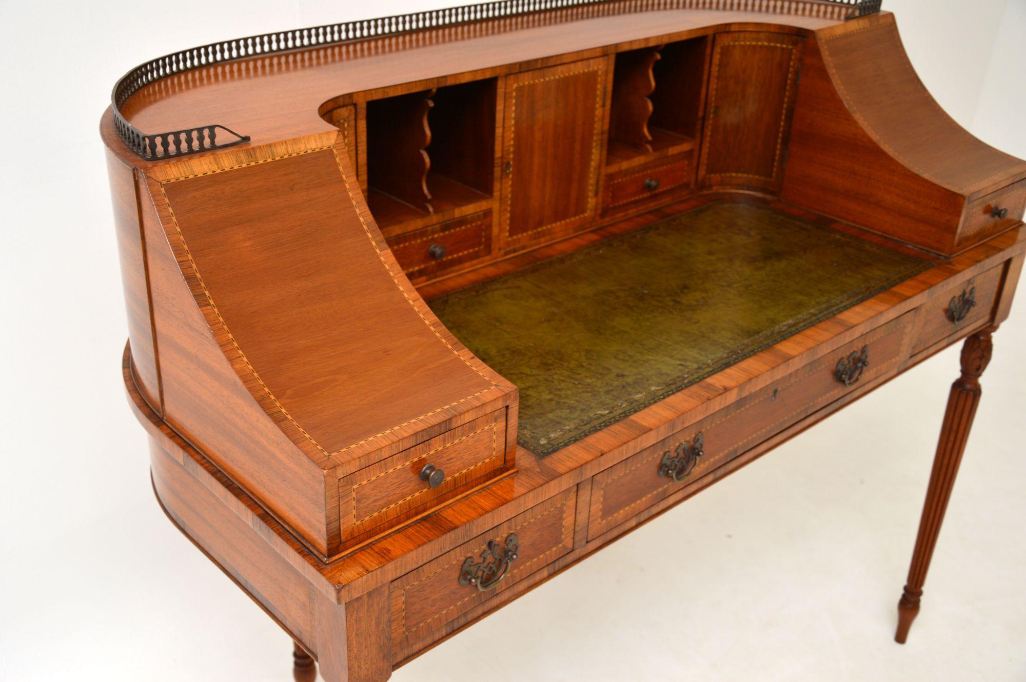 Sheraton Antique Inlaid Mahogany Carlton House Desk