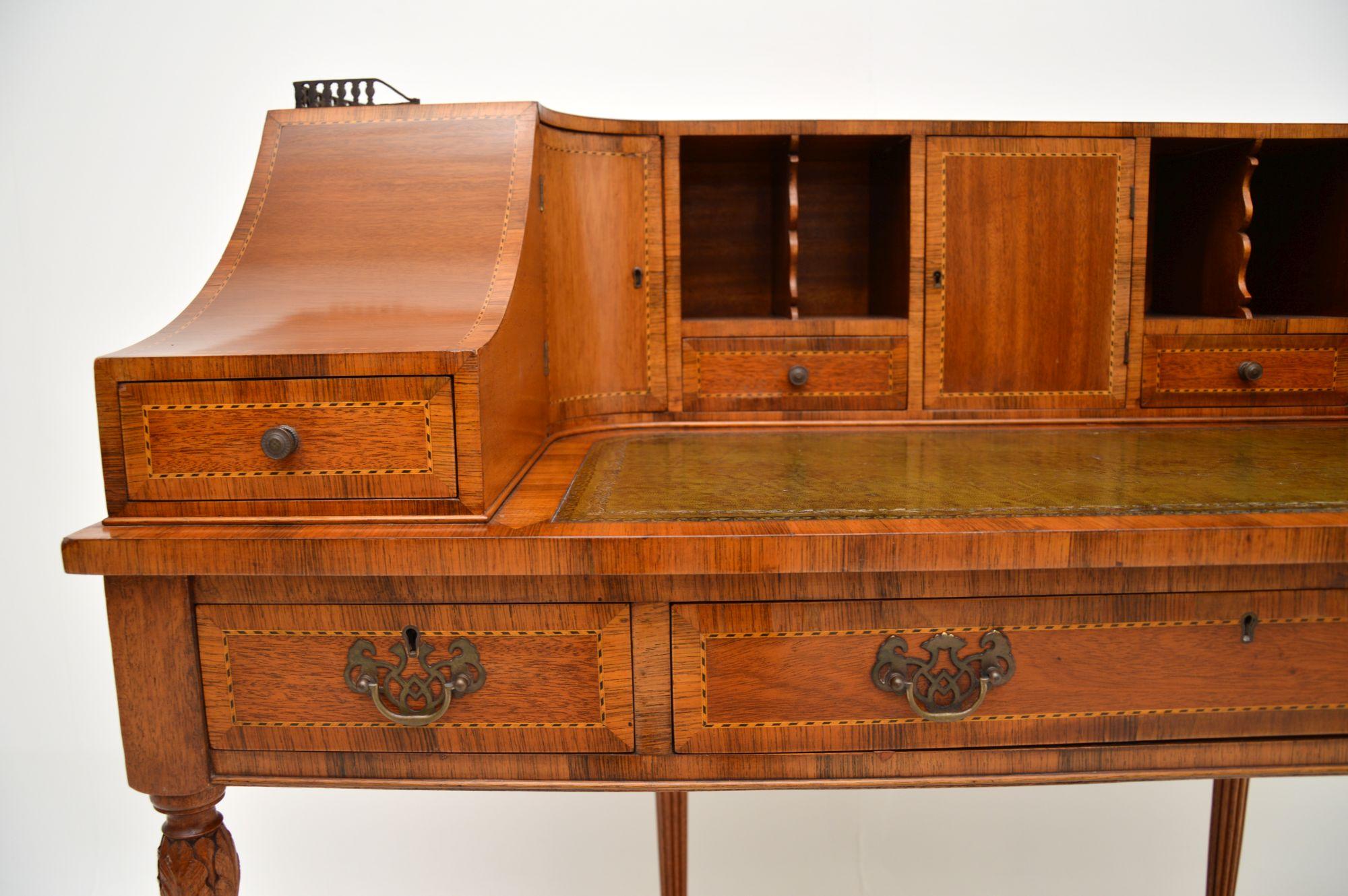 Mid-20th Century Antique Inlaid Mahogany Carlton House Desk